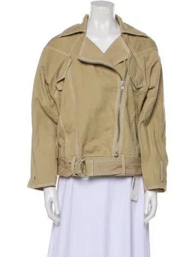 Pre-owned Zimmermann Leather Biker Jacket In Neutral