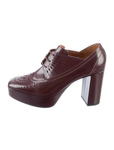 Pre-owned Zimmermann Leather Boots In Burgundy