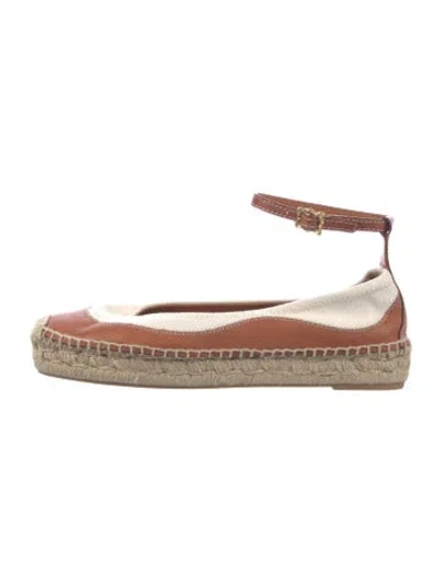 Pre-owned Zimmermann Leather Colorblock Pattern Espadrilles In Multi