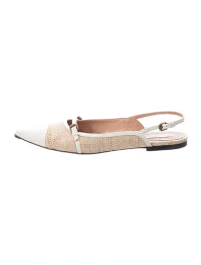 Pre-owned Zimmermann Leather Colorblock Pattern Slingback Flats In Neutral