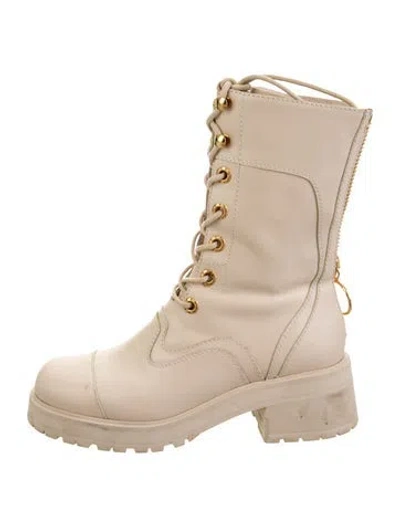 Pre-owned Zimmermann Leather Combat Boots In Neutrals