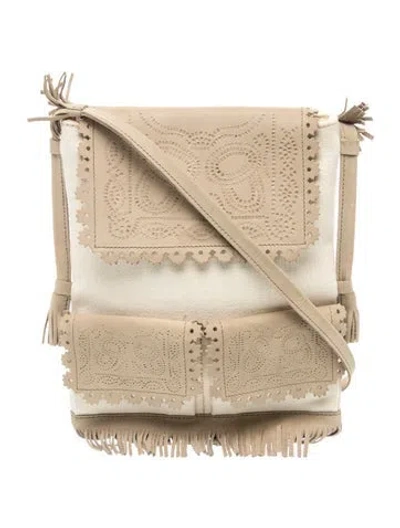 Pre-owned Zimmermann Leather Crossbody Bag In Neutrals