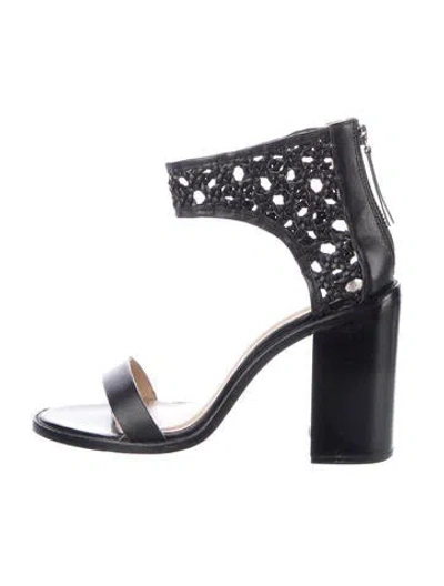 Pre-owned Zimmermann Leather Cutout Accent Sandals In Black