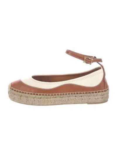 Pre-owned Zimmermann Leather Espadrilles In Brown/white