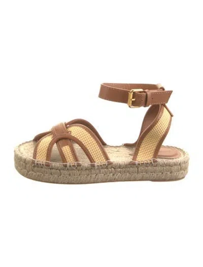 Pre-owned Zimmermann Leather Espadrilles In Gold