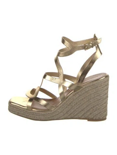 Pre-owned Zimmermann Leather Espadrilles In Gold