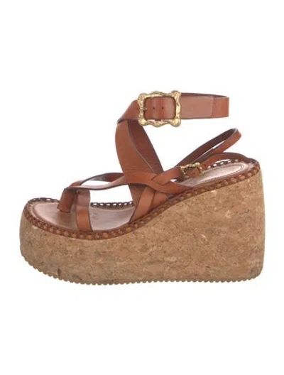 Pre-owned Zimmermann Leather Espadrilles In Neutral