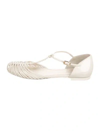 Pre-owned Zimmermann Leather Flats In White
