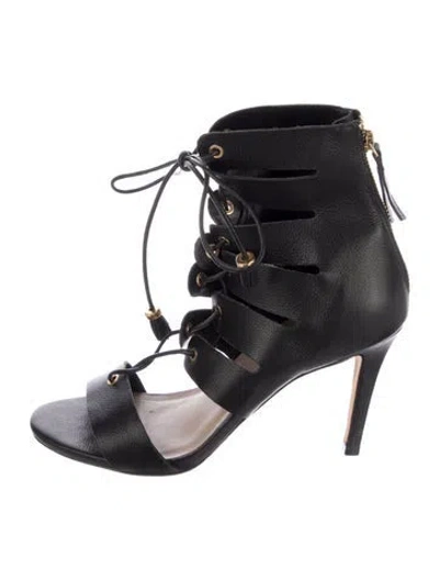Pre-owned Zimmermann Leather Gladiator Sandals In Black