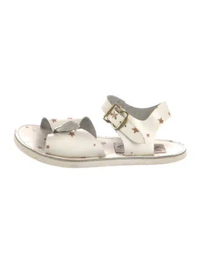 Pre-owned Zimmermann Leather Graphic Print Sandals In White