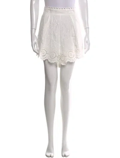 Pre-owned Zimmermann Leather Mini Skirt In White