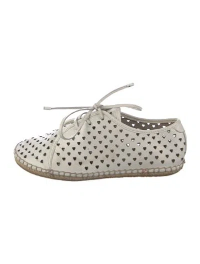 Pre-owned Zimmermann Leather Patterned Espadrilles In White