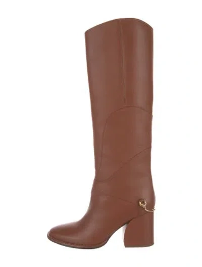 Pre-owned Zimmermann Leather Riding Boots In Brown