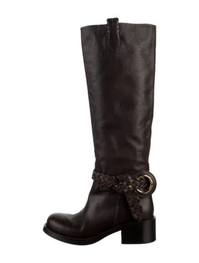 Pre-owned Zimmermann Leather Riding Boots In Brown
