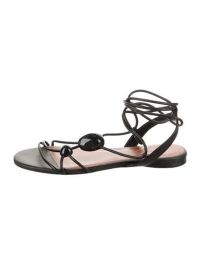 Pre-owned Zimmermann Leather Sandals In Black