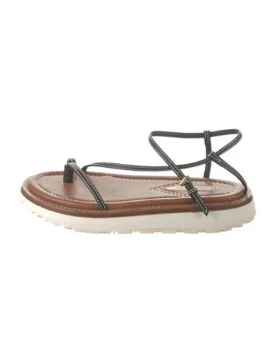 Pre-owned Zimmermann Leather Sandals In Black