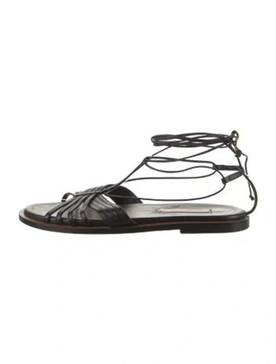 Pre-owned Zimmermann Leather Sandals In Black