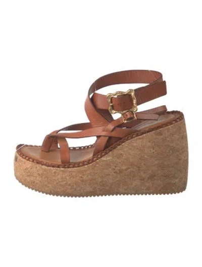 Pre-owned Zimmermann Leather Sandals In Brown