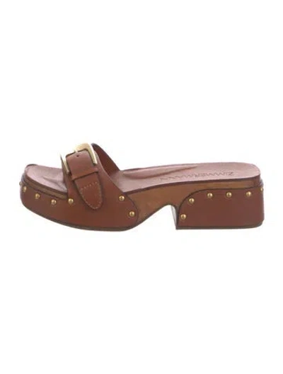 Pre-owned Zimmermann Leather Sandals In Brown