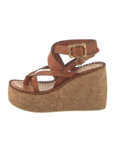 Pre-owned Zimmermann Leather Sandals In Brown
