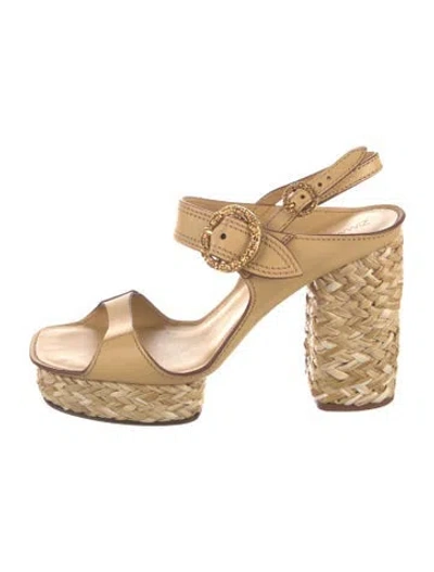 Pre-owned Zimmermann Leather Sandals In Neutrals