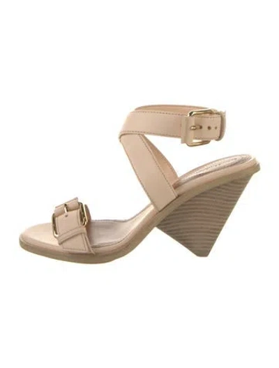 Pre-owned Zimmermann Leather Sandals In Neutrals