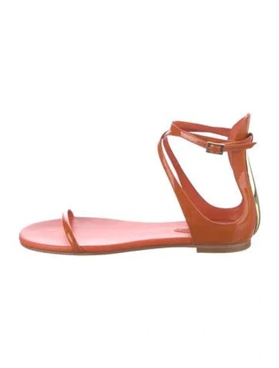 Pre-owned Zimmermann Leather Sandals In Orange