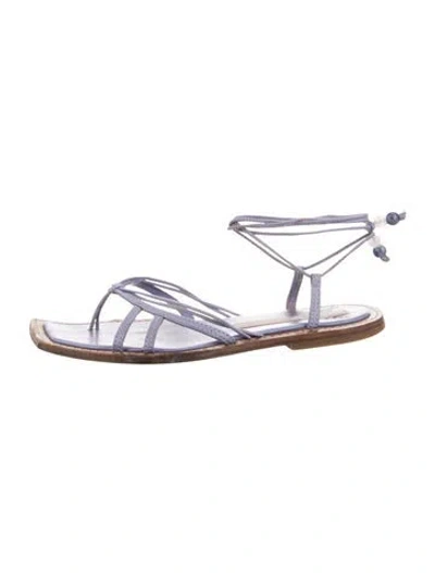 Pre-owned Zimmermann Leather Sandals In Purple