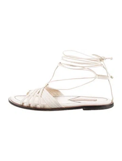 Pre-owned Zimmermann Leather Sandals In White