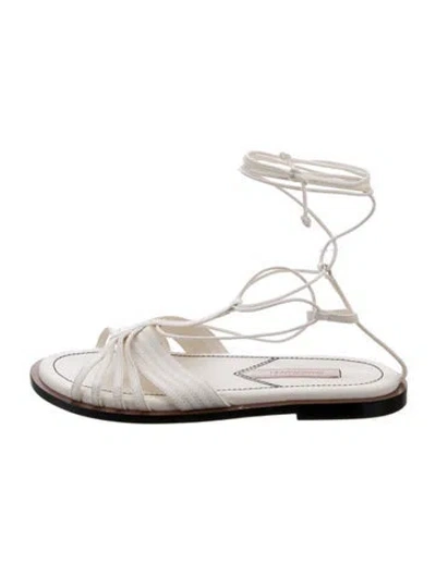Pre-owned Zimmermann Leather Sandals In White