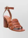 Zimmermann Leather Sandals With Block Heel And Open Strap In Brown