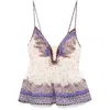Zimmermann Maxine Plunge Cami Tops Purple