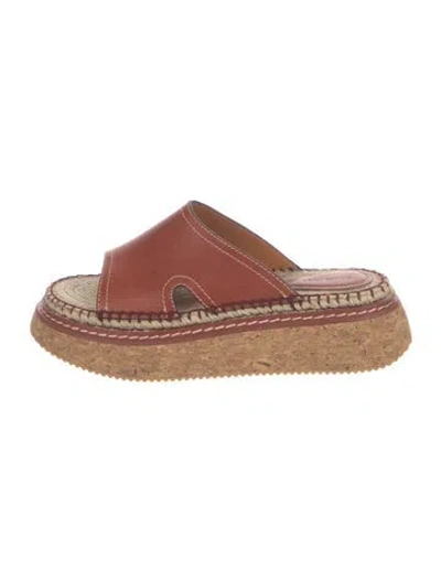 Pre-owned Zimmermann Leather Slides In Brown