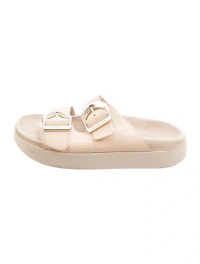 Pre-owned Zimmermann Leather Slides In Neutrals