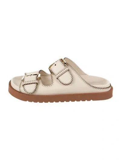 Pre-owned Zimmermann Leather Slides In Neutrals