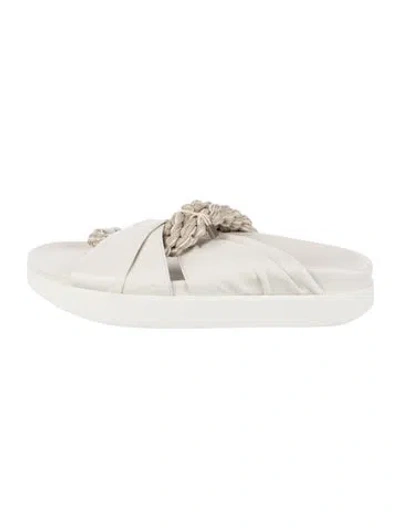 Pre-owned Zimmermann Leather Slides In White