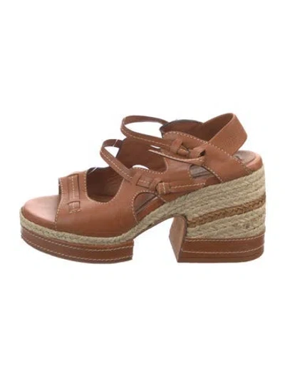 Pre-owned Zimmermann Leather Slingback Sandals In Brown