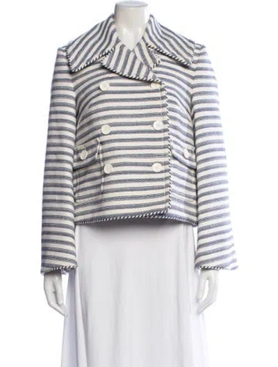 Pre-owned Zimmermann Leather Striped Blazer In Neutrals