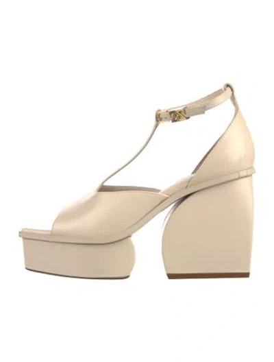 Pre-owned Zimmermann Leather T-strap Sandals In Neutral