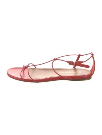 Pre-owned Zimmermann Leather T-strap Sandals In Red