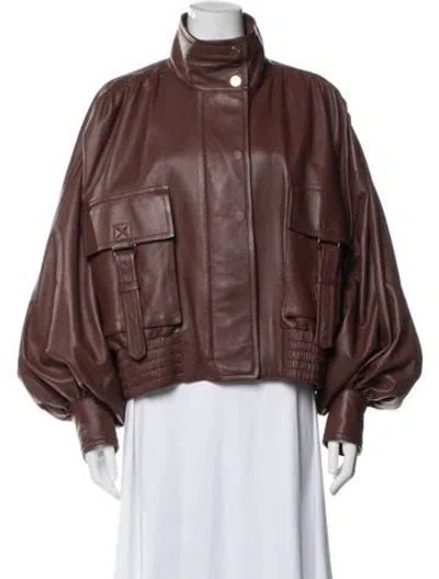 Pre-owned Zimmermann Leather Utility Jacket In Brown