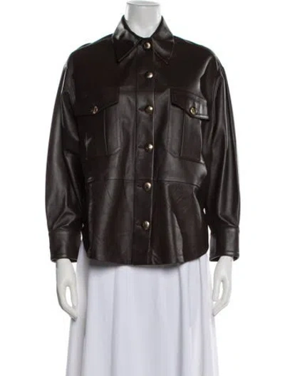 Pre-owned Zimmermann Leather Utility Jacket In Brown