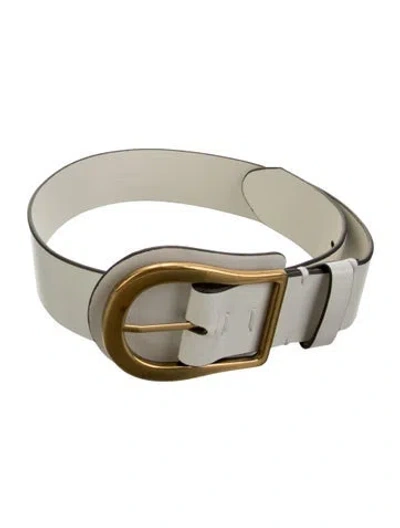 Pre-owned Zimmermann Leather Waist Belt In White