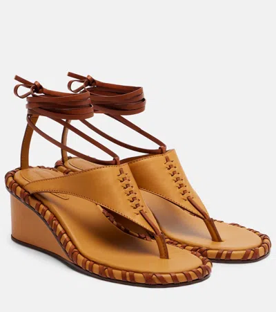 Zimmermann Leather Wedge Sandals In Brown