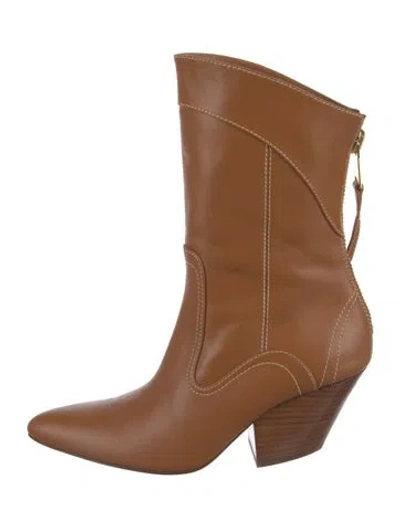 Pre-owned Zimmermann Leather Western Boots In Brown