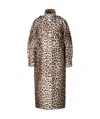 Zimmermann Womens Chocolate Leopard Leopard-print Patch-pocket Silk-wool Blend Coat In Brown