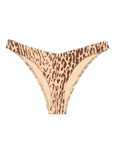 Zimmermann Leopard-print Bikini Briefs In Neutral