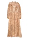 Zimmermann Cascadian Linen Midi Dress In Brown