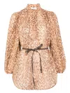 Zimmermann Leopard Print Cascadian Blouse In Multi
