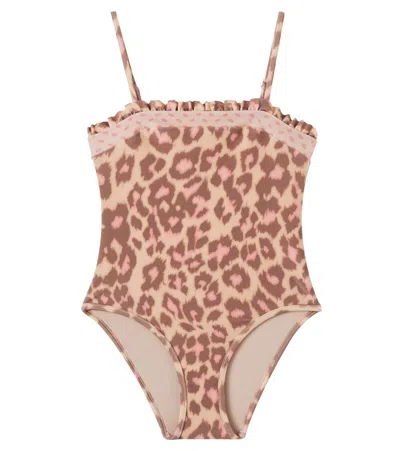 Zimmermann Kids' Leopard-print Swimsuit In Multi